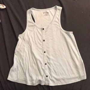 Light blue top with buttons